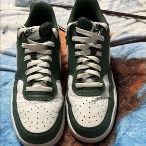 Nike Men's Forest Green and White Sneakers